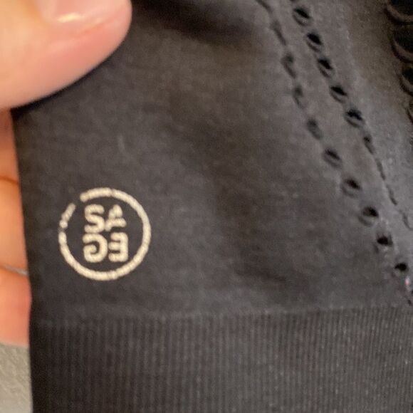 SAGE- black sports bra- slits- Size Large - Picture 4 of 6